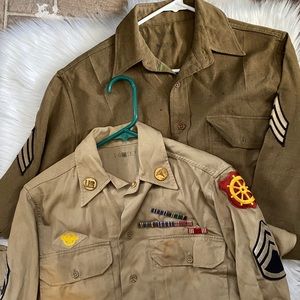 🚫SOLD🚫Vintage Uniform Army Button Up Shirts WWII